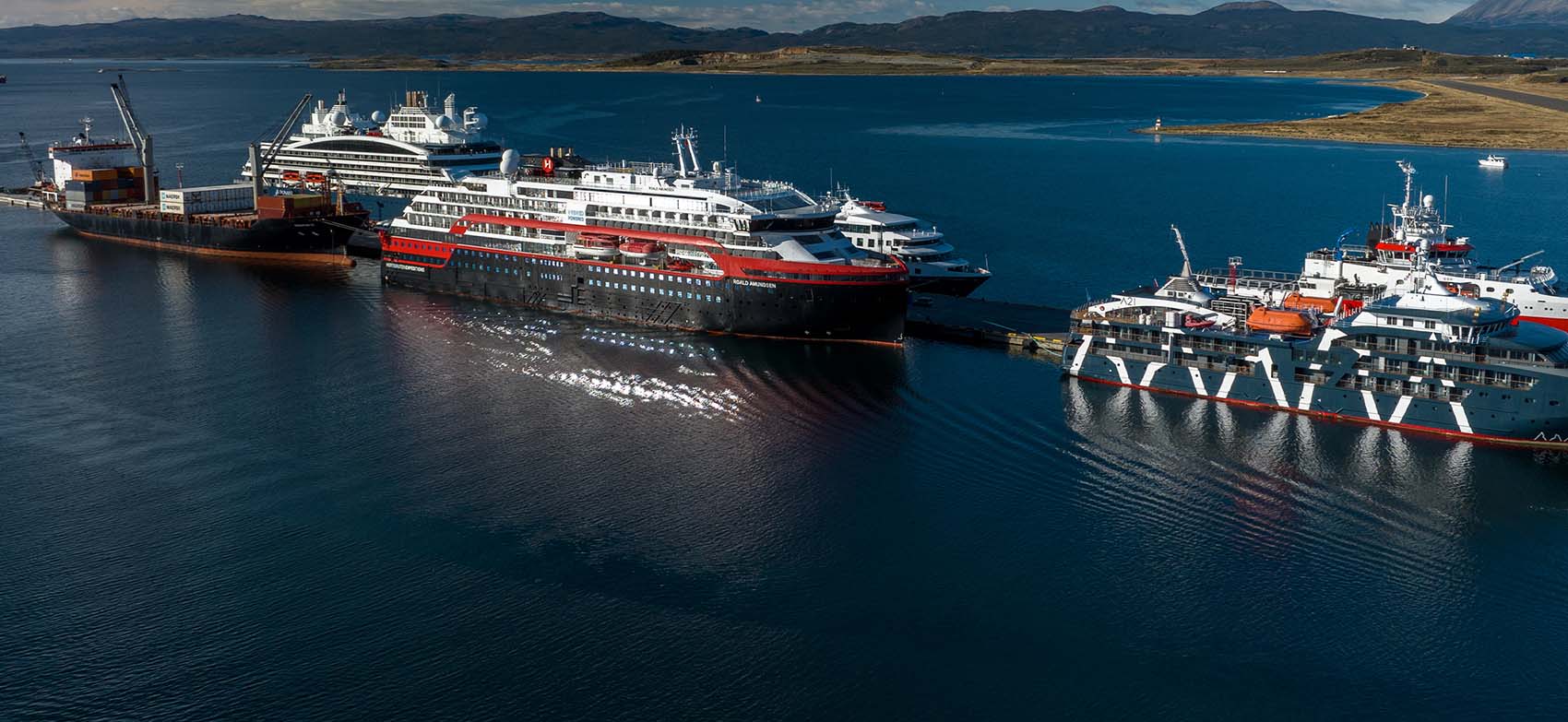 Ships in the ocean in Argentina